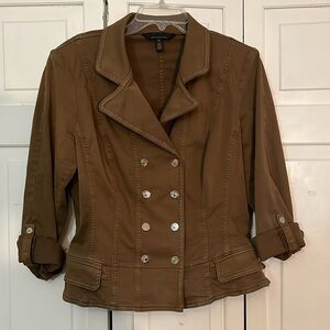 Women's WHBM Brown Double-Breasted Jacket 16